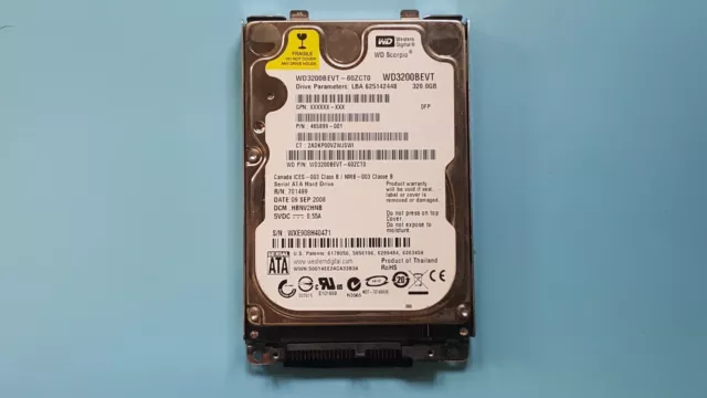 Hp Hard Drive Wd3200Bevt 320Gb For Pavilion Dv900