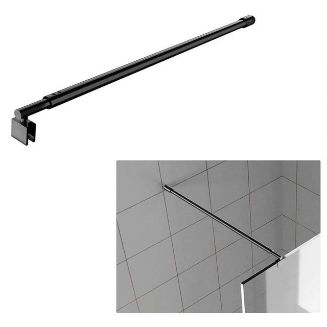 Barra de soporte de vidrio de ducha negra brazo de soporte de pared a vidrio de 5/16 a 3/8 de espesor