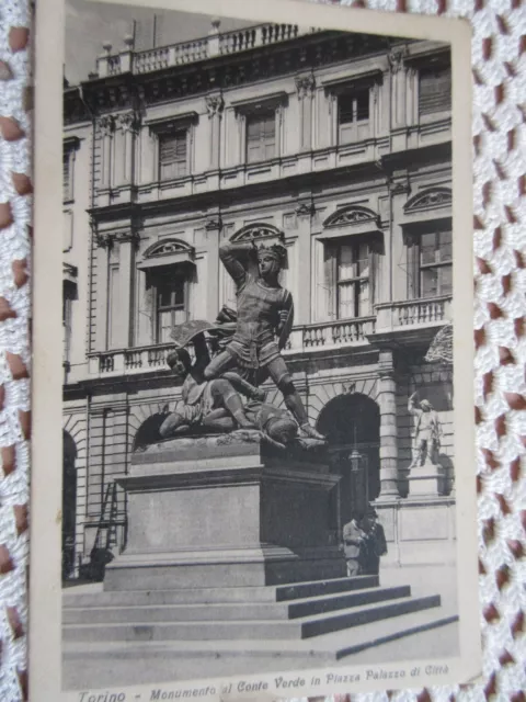 Carte Postale 1949 Italie TORINO Monumento Conto Verde Piazza Palazzo di Città