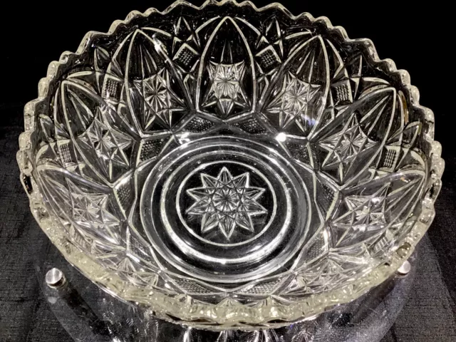 Art Deco Hand Cut Glass Fruit/Trifle Bowl - C 1920’s. Beautiful! 2