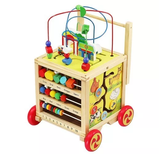 Cochecito para correr bebé coche para correr bebé Walker ayuda para caminar juego de madera_