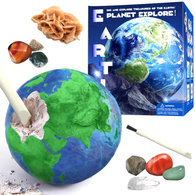 Planet Mining Kit with 8pcs Gemstones Early Educational Earth Gemstone Dig stxVv