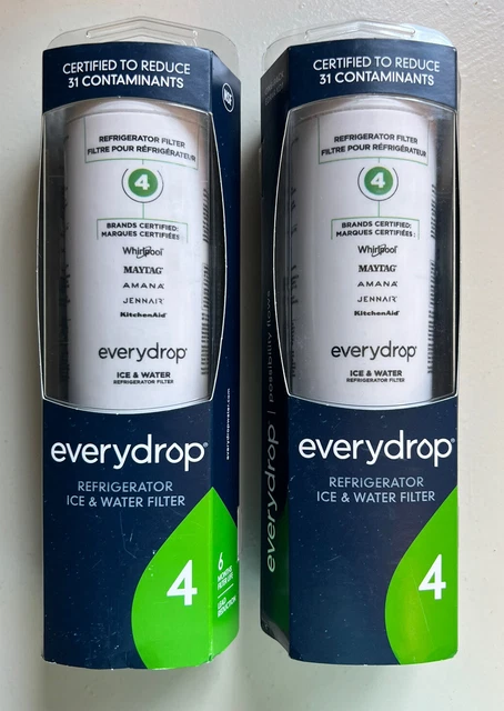 Everydrop Whirlpool Ice & Water Refrigerator Filter 4, EDR4RXD1 - NEW Lot of 2