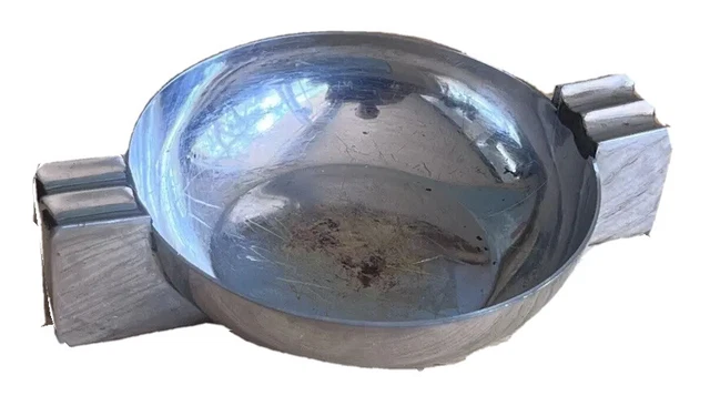 Chase Nessen Art Deco Machine Age Metal Chrome Cigarette Cone Ashtray Vtg Rare