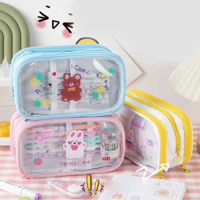 Transparent Stationery Bag Desktop Storage Bags Pencil Bag Pencil Pouch