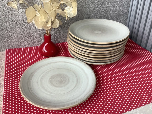 Assiettes Niderviller modèle Pierre d’allure moderniste - décor à la main