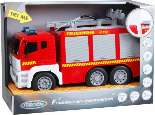 Feuerwehrauto Spielzeug 1:12 Licht Sound Speedzone D/C Auto NEU