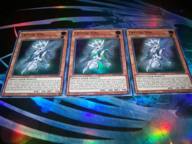 3x Crystal Girl 1st Edition Super Rare KICO-EN015 Yu-Gi-Oh!