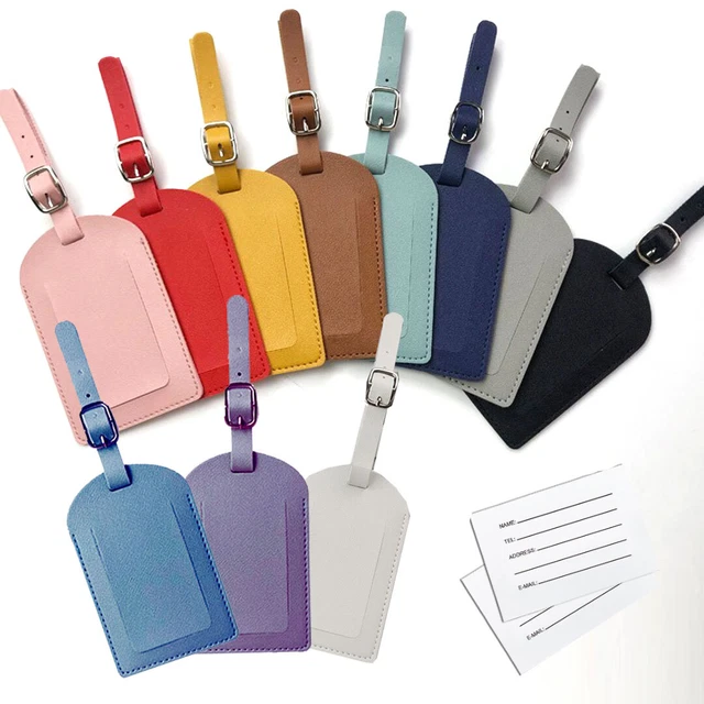 Luggage Bag School Travel Suitcase Address Name Tag Tags Label PU Faux Leather