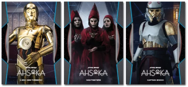 STAR WARS Ahsoka Season 1 - 3 Card Promo Set #7  - C-3PO Nightsisters Cpt Enoch