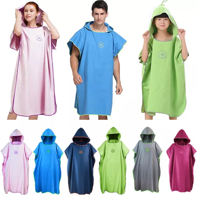 Bademantel Poncho Microfiber Robe mit Kapuze Tauchmantel schnell trocknen Mantel