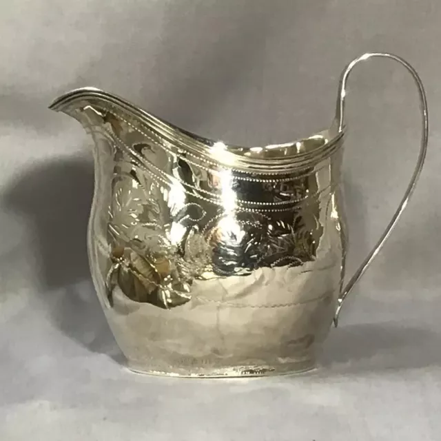 1808 Georgian Solid Silver Helmet Milk Cream Jug By Peter & William Bateman