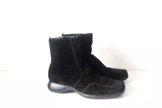 Women's Vintage VERNISSAGE Wedge Black 100% Leather Suede Ankle Boots UK4 EUR37 2