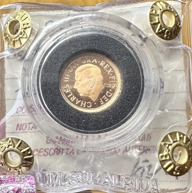 MONETA ORO REGNO UNITO CARLO III 1/4 STERLINA 2022 sigillata PROOF