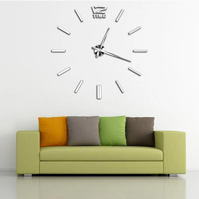 Orologio Da Parete 3D Senza Cornice XXL - Specchio Muto, Design Moderno Per Casa E Ufficio - Foto 4