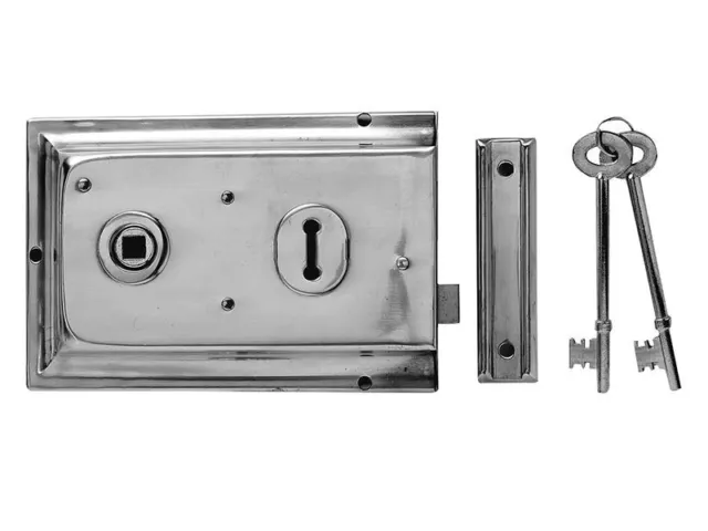 Yale Locks - P334 Rim Lock Chrome Finish 156 x 104mm Visi