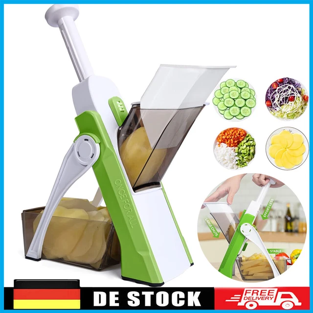 Multi-Gemüseschneider – Sicherer Gemüsehobel Mit Verstellbarer Edelstahlklinge, Für Obst, Gemüse Und Kohl