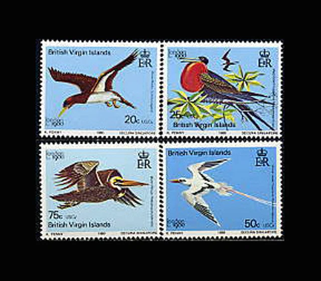 VIRGIN IS, Sc #385-88, MNH, 1980, Birds, Brown Booby, Frigate bird