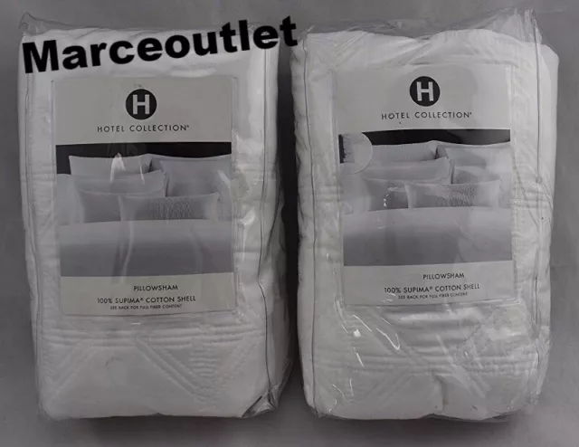 Hotel Collection Basic Cane KING Cotton Quilted Pillowshams White