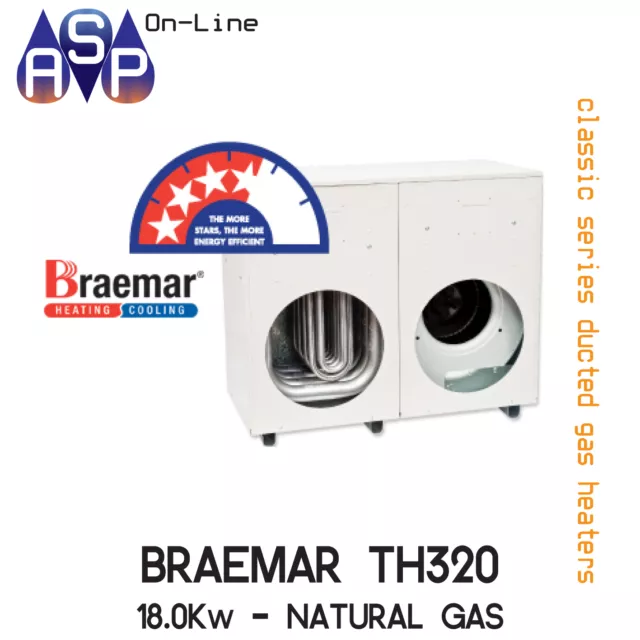 Braemar Tq320 - Ducted Gas Heater - 18Kw Natural Gas - Internal Or External Kit