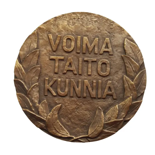 Finland - O.H. bronze art medal - Power, Skill, Honor   70 mm, 287 gr