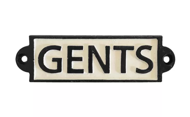 Türschild GENTS Herren-WC Toilettenschild Vintage Gusseisen Antik-Stil