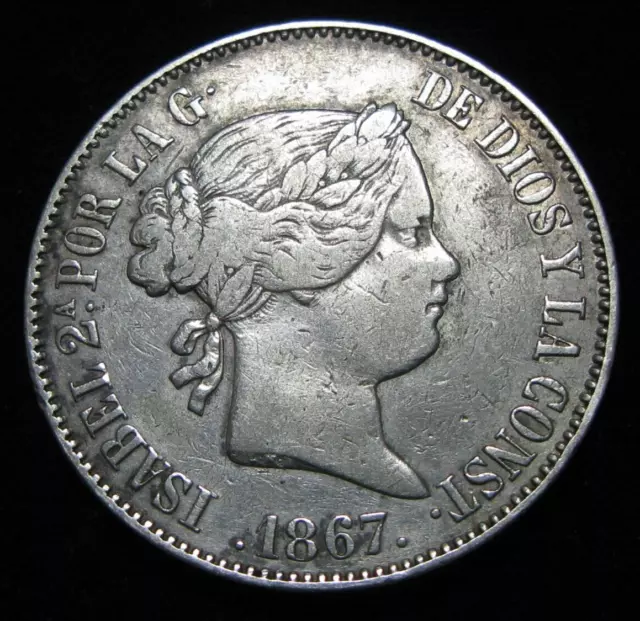 ZALDI2010 - Isabel II, 1 Shield Of 1867, Madrid. Silver