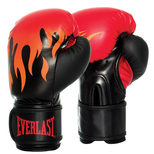 EVERLAST 6OZ. JUNIOR Powerlock Training Boxing Gloves in Red Flame £31.