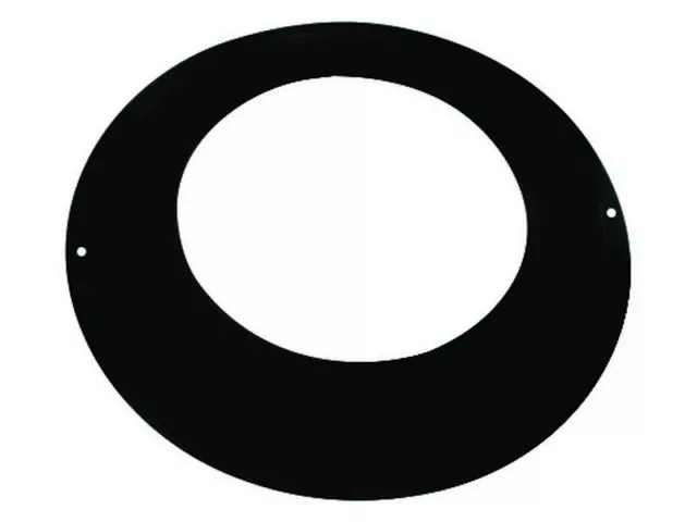 Rosone D150 Negro Acero Coprimuro Módulo Ciego Para Tubo Estufa de Pellets Placa