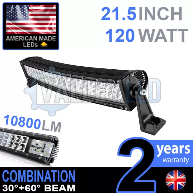 20" 120w Curved LED Light Bar Combo IP68 Driving Light Off Road 4x4 Boat