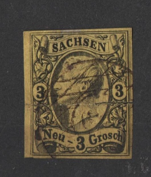 Altdeutschland Sachsen , Sachsen ,  Michel 11 , 1855 , König Johann  I , gestemp