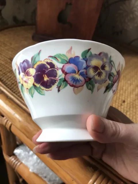 Viola bone chine floral vintage sugar bowl retro Cottagecore Fairy 2