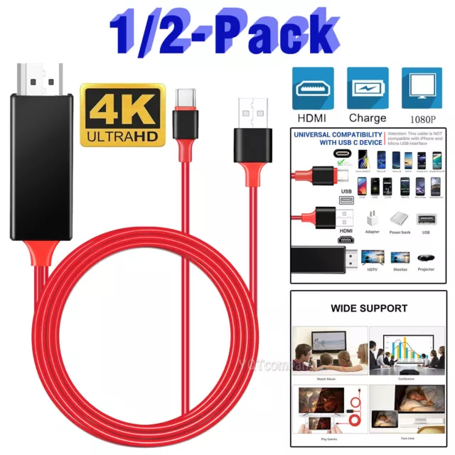 USB-C TYPE-C TO HDMI 1080P HD TV Cable Adapter For Samsung Galaxy S22