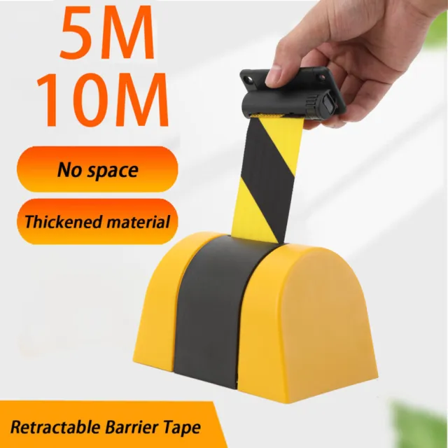 5m/10m Retractable Barrier Tape Security Safety Crowd Control Warning Sign Belt