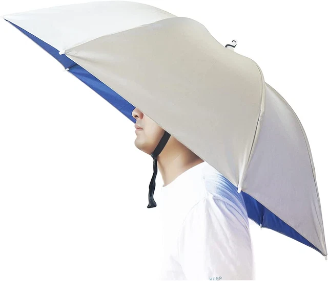 37" UV Protection Fishing Umbrella Hat Foldable Hands-Free Cap