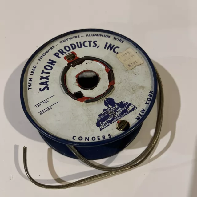 Vintage Industrial Wire Spool Metal Reel Saxton Products Inc USA Made