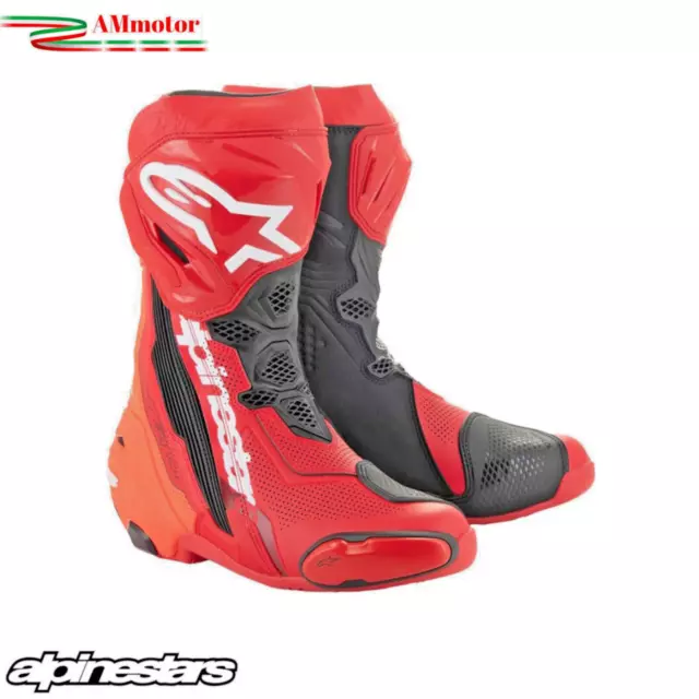 Alpinestars Stiefel Supertech R Vented Red Fluo Motorrad Racing 43 Boot