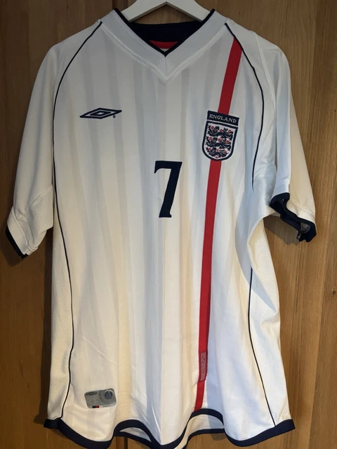 Maillot Angleterre Beckham Match Worn Indossé Euro 2000 Shirt