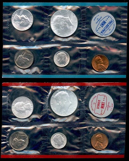1964 Uncirculated Annual Silver Mint Set Philadelphia & Denver Mints