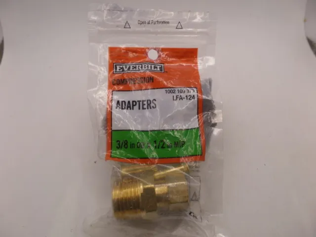 Everbilt 800769 3/8 In. Compression X 1/2 In. Mip Brass Adapter Fitting