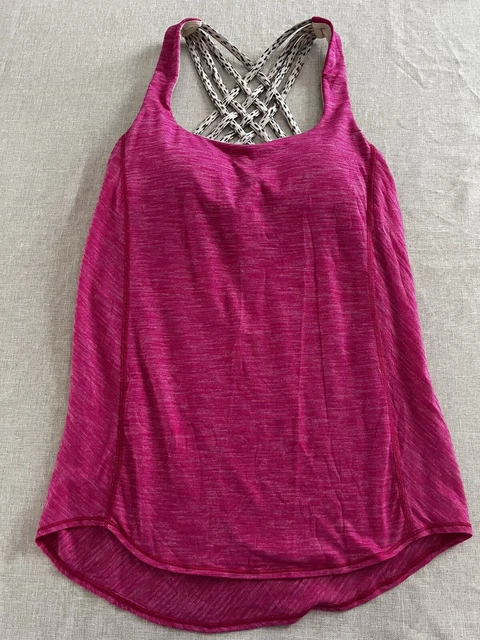 Lululemon Wild Tank Top Heathered Bon Bon So Fly Butterfly Angel Wing Women’Sz4
