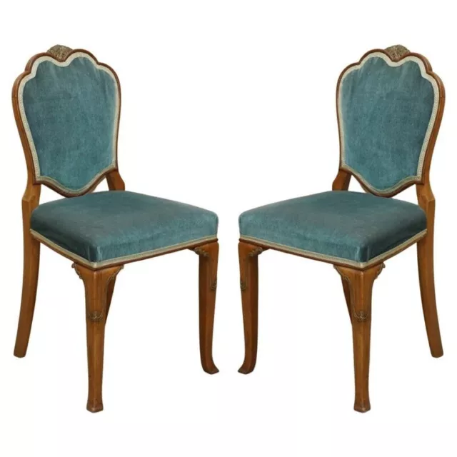Pair Of Finest Quality Waring & Gillows Side Bedroom Chairs Part Of Large Suite