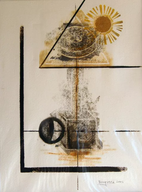 Nº 253 - Sol y Tierra, Técnica mixta, s/marco, 38x28 cm.