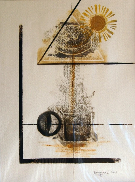 Nº 253 - Sol y Tierra, Técnica mixta, s/marco, 38x28 cm.