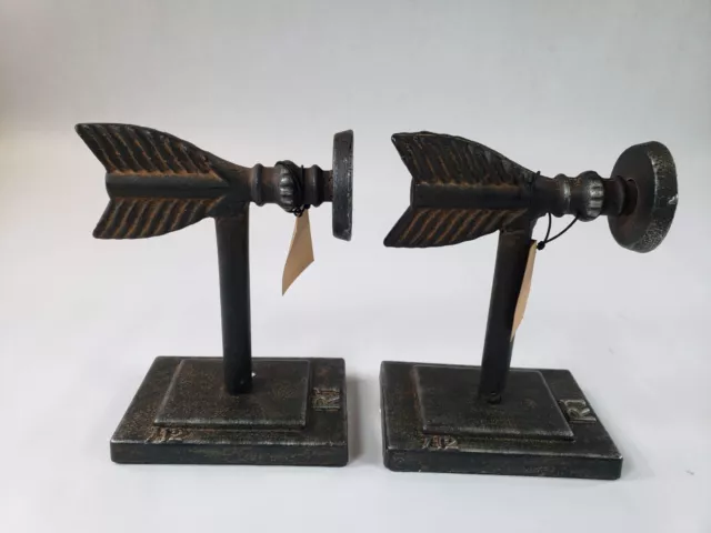 Creative Co-Op Cast Iron Metal Bookends DA4199 No Arrowhead - ENDS OF ARROW ONLY