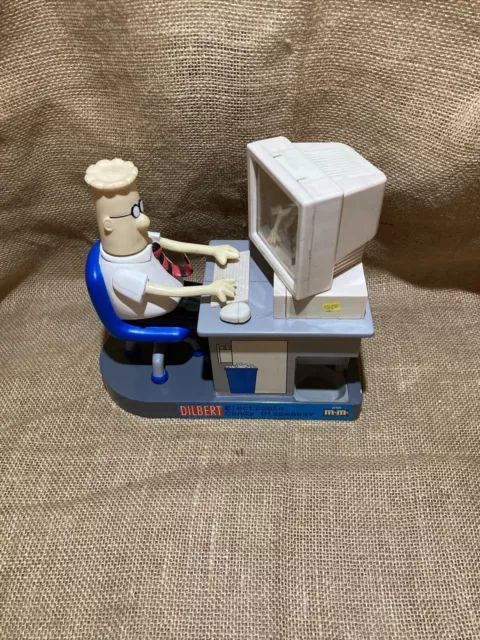 1998 Dilbert M & M Electronic Candy Dispenser Computer Office Desk Collectible