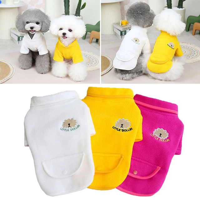 Hundeweste Welpe Kleidung Haustier Pullover Katze Fleece Shirt Weste Mit Taschen