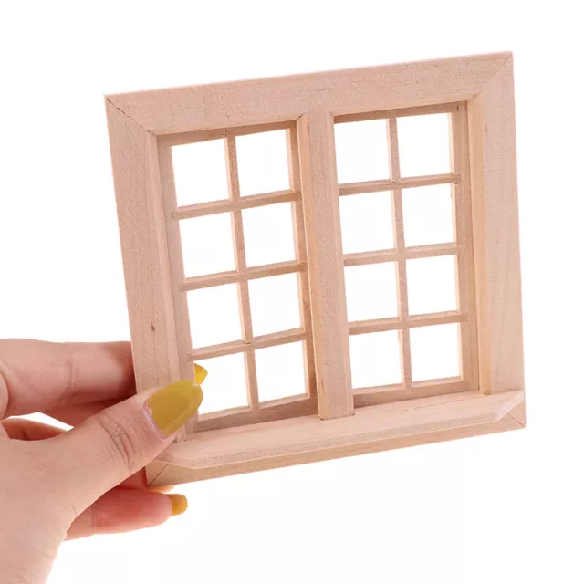 1/12 Dollhouse Simulation Miniature Wooden Window Modle Furniture DIY Access  Sp