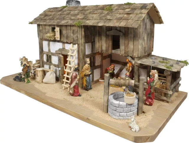 Cuna de Navidad Iluminado, Figuras, Mecanismo de Juego, Räucherschornstein, Caja 2