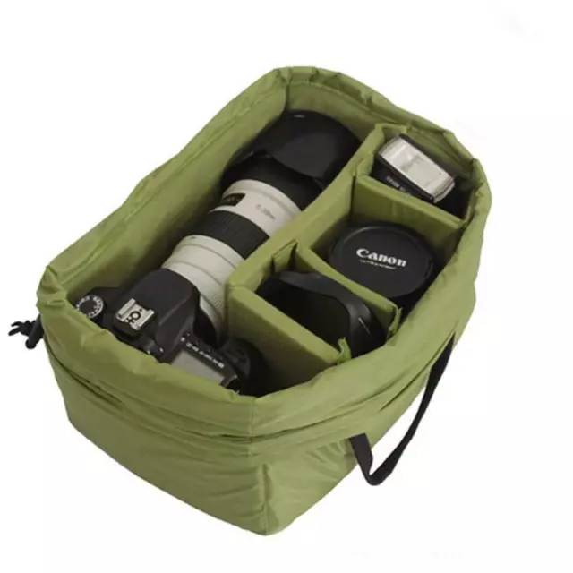 Nylon Waterproof DSLR SLR Camera Lens Partition Padded Storage Bag Handbag Case